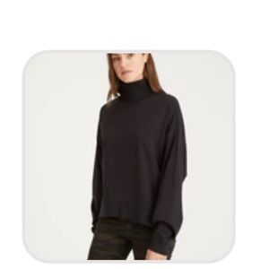 2 Sanctuary winter mock Long Sleeve Turtleneck Tee black and cream